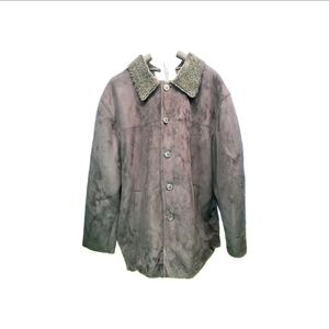 Vintage Men's Calvin Klein Black Suede Trench Coat X-Large